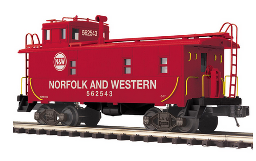 Pre-order for MTH Premier  N&W  35'  steel offset  cupola  Caboose , 3 rail