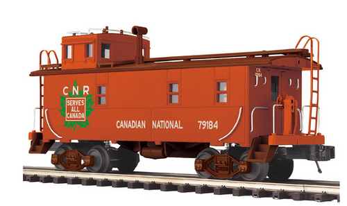 Pre-order for MTH Premier  CN  35'  steel offset  cupola  Caboose , 3 rail