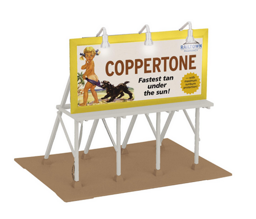 Pre Order For MTH O gauge Coppertone  Lighted Billboard