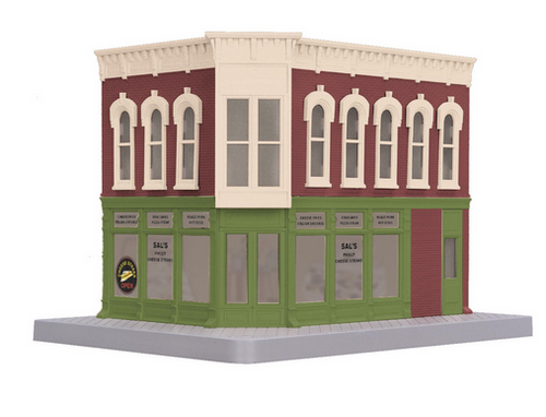 MTH O gauge Corner Philly Cheese Steak  Shop  -  2 story corner store building