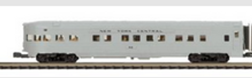 Copy of MTH Premier NYC ribbed sided silver  5 car streamlined  passenger set, 3 rail