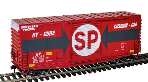 Atlas O SP (gray/red)  40' Hy-cube  box car,  3 rail or 2 rail