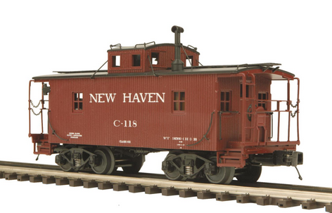 MTH Premier NH N-6B style wood caboose, ***converted to 2 rail***