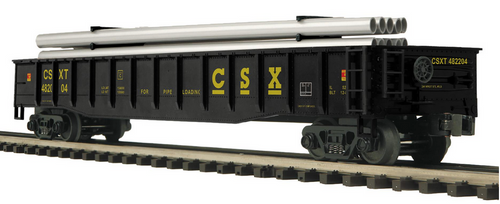 Pre-order for MTH Premier CSX 50' gondola with Pipe load, 3 rail