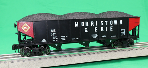 RMT Morristown & Erie 70-ton 3-Bay Hopper w/coal load, 3 rail