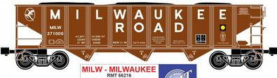 Pre-order for RMT MILW 3 bay 70-ton hopper car , 3 rail.
