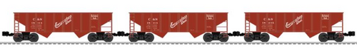 Pre-order for Lionscale  Pack of 3 CB&Q/C&S 2 bay Ribbed Side hopper cars,  3 rail,Convertable to 2 Rail
