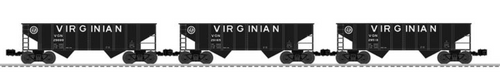 Pre-order for Lionscale  Pack of 3 Virginian 2 bay Ribbed Side hopper cars,  3 rail,Convertable to 2 Rail