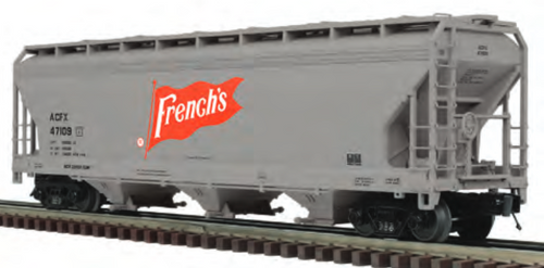 Pre-order for Atlas  Premier French's (ACFX) 3 bay centerflow covered hopper car, 3 rail or 2 rail