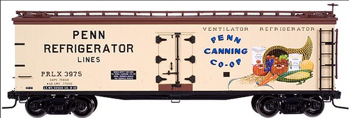 Atlas O Special run Penn Canning 40' wood reefer, 3 rail or 2 rail