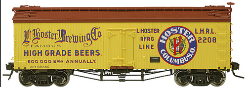 Atlas O special run Hoster Brewing  36' wood reefer, 3 rail or 2 rail  