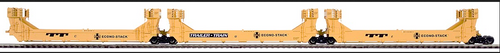 Copy of Atlas O  Santa Fe  5 section double stack car (yellow), 2 rail, 