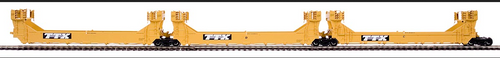 Atlas O  TTX (yellow)  5 section double stack car , 2 rail, 