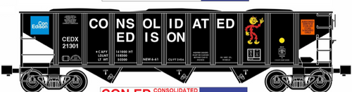 RMT CON-ED 70-ton 3-Bay Hopper w/coal load, 3 rail