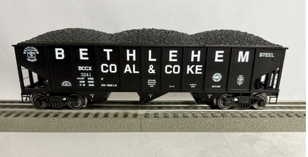 RMT Bethlehem coal & Coke  70-ton 3-Bay Hopper w/coal load, 3 rail