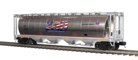 Pre-order for MTH Premier UP 1776 (plated silver) 100 ton covered hopper car, 3 rail