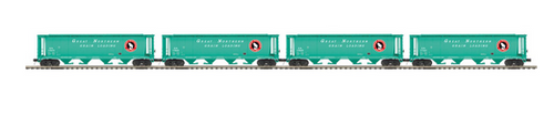 Pre-order for MTH Premier set of 4 GN Grain Loading  100 ton 60' covered hopper cars, 3 rail