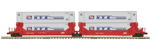 MTH Premier SOO LINE   2 car double  stack car with NYK containers, 3 rail
