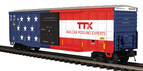 Pre-order for MTH Premier TTX Semiquincentennial 50' waffle side box car, 3 rail