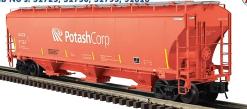 Atlas O Potash  Trinity 5161  covered hopper, 2 rail 