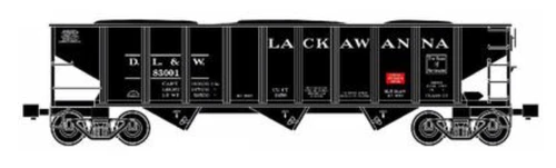 RMT Lackawanna 3 bay 70-ton hopper car , 3 rail, Shipping Sept 4th
