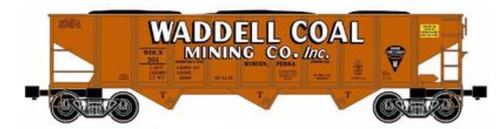 RMT Waddell 3 bay 70-ton hopper car , 3 rail, Shipping Sept 4th
