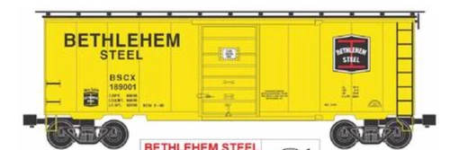 RMT Bethlehem Steel 40' Box car , 3 rail, Shipping Sept 4th