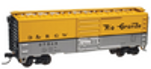Atlas O (trainman) Rio Grande silver/yellow 40' Steel Box car, 3 rail or 2 rail