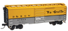 Atlas O (trainman) Rio Grande silver/yellow 40' Steel Box car, 3 rail or 2 rail