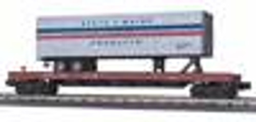 MTH BAR Flat Car with State of Maine 40' Trailer, 3 rail