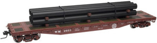 Atlas O WM  50' flat car with pipe load, 3 rail or 2 rail