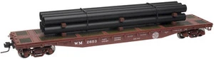 Atlas O WM  50' flat car with pipe load, 3 rail or 2 rail