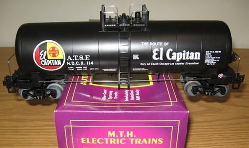 MTH Premier Santa Fe  40' Modern Tank Car (El Capitan lettering) , 3 rail