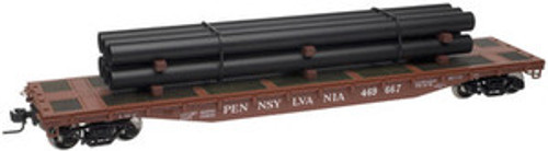 Atlas O PDT Exclusive PRR 50' flat car with pipe load