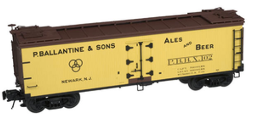 Atlas O Ballantine Beer 40' rebuilt wood reefer, 3 rail or 2 rail