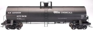 Atlas O Olin Matheson 17,360 gallon tank car, 3 rail or 2 rail