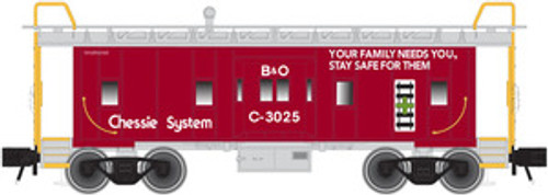 Atlas O Chessie System (Tuscan  ) Bay Window Caboose, 3 Rail