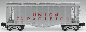 Atlas O UP (silver) single bay 40' Airslide Covered  Hopper, 3 rail or 2 rail