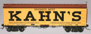 Atlas O  Kahn's  (large letters)  36' wood reefer,  3 rail or 2 rail