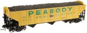 Atlas O Peabody 3 bay 40' open top hopper car, 3 or 2 rail
