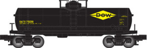 Atlas O Industrial Rail  (semi-scale) Dow Chem tank car, 3 rail, 027