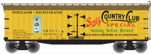 Atlas O  Goetz Country Club Beer 40' wood reefer, 3 rail or 2 rail  