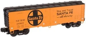 Atlas O Industrial Rail Santa Fe  reefer, 3 rail, 027 (semi-scale)