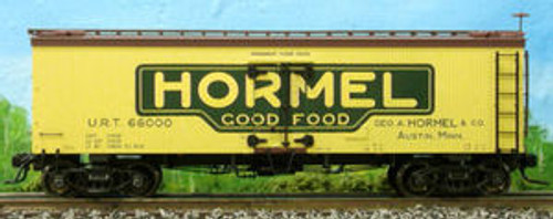 Atlas O Hormel Meats 36' reefer, 3 rail  or 2 rail
