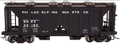 Atlas O Secial Run Philadelphia Quartz ACF Cov Hopper, 3 or 2 rail