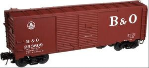 Atlas O B&O 1937 style AAR 40' double door box car, 3 or 2 rail