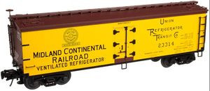 Atlas O Midland Continental RR 40' wood reefer, 3 rail or 2 rail
