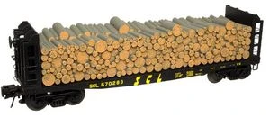 Atlas O SCL 40' Pulpwood flat car, 3  or 2 rail