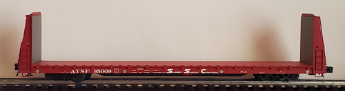 Atlas O PDT exclusive Santa Fe 62' Bulkhead Flat car, 3 or 2 rail