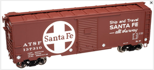 Atlas O Santa Fe 1937 style AAR 40' Steel Box car, 3 rail or 2 rail (large logo)